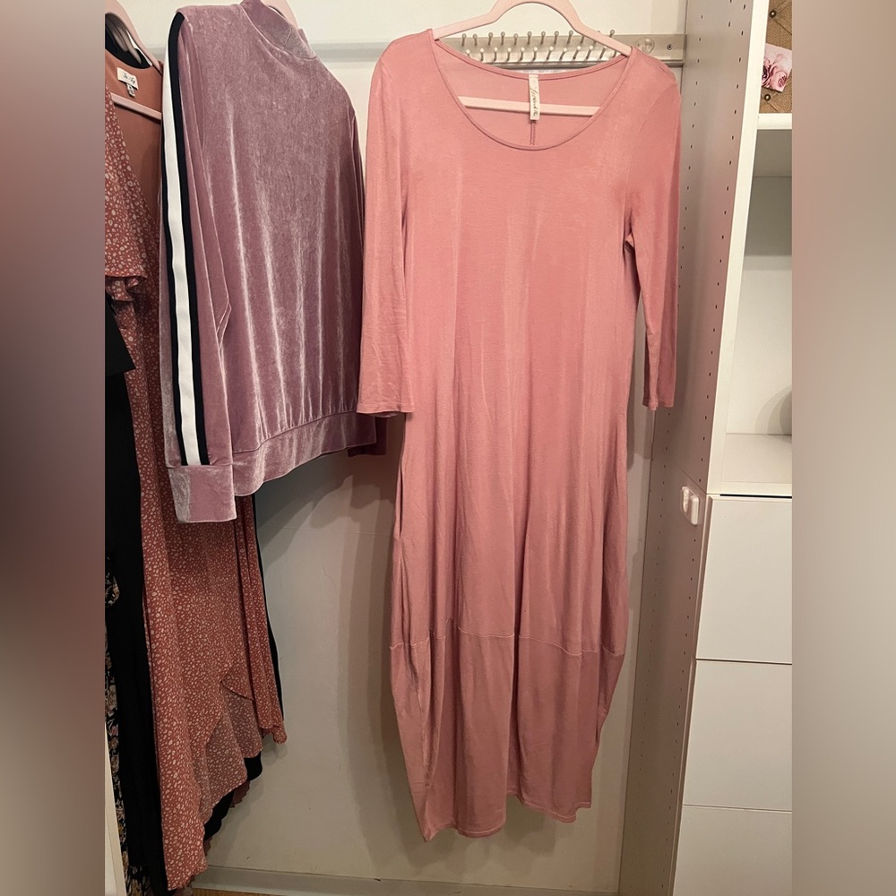 Love in Dusty Rose Scoop Neck Maxi Dress